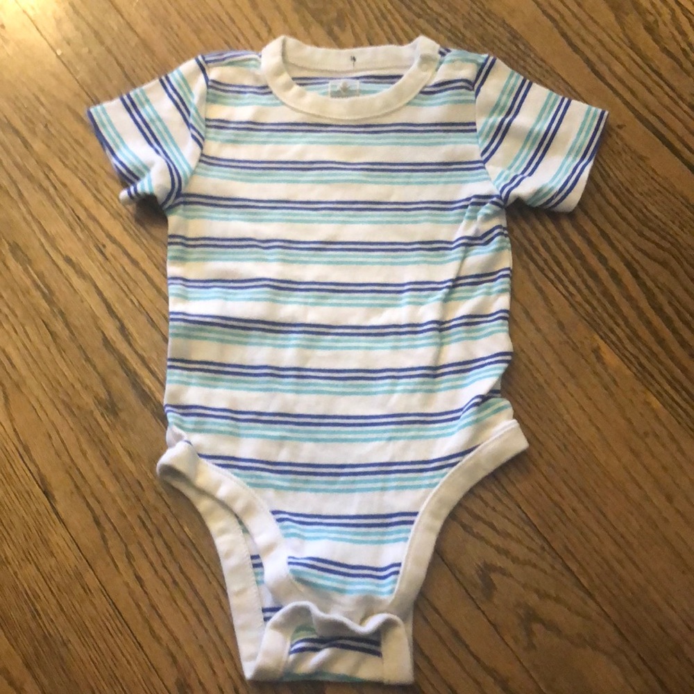 Blue stripe onesie